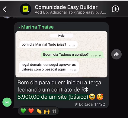 Depoimento da Marina sobre contrato fechado