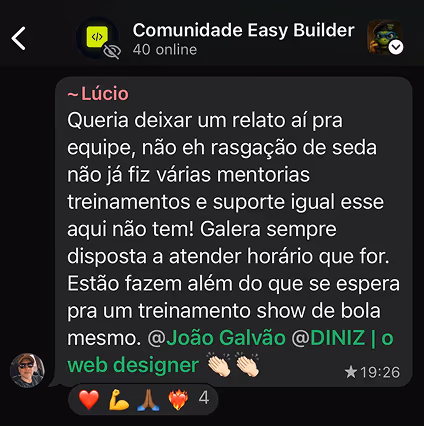 Depoimento do Lúcio sobre suporte e atendimento